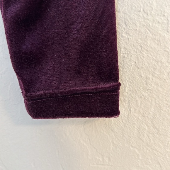 Y2K Purple Velvet long Sleeve Tie Front Shrug Cropped Top - Picture 4 of 6